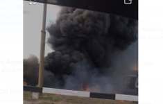 Сухая трава и теплоизоляция труб горели в районе Трамвайного управления в Павлодаре