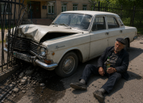 В Павлодарской области пьяный пенсионер за рулем "Волги" протаранил школьный забор