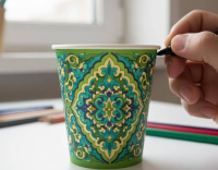 Павлодарцев научат превращать бумажные стаканчики в искусство